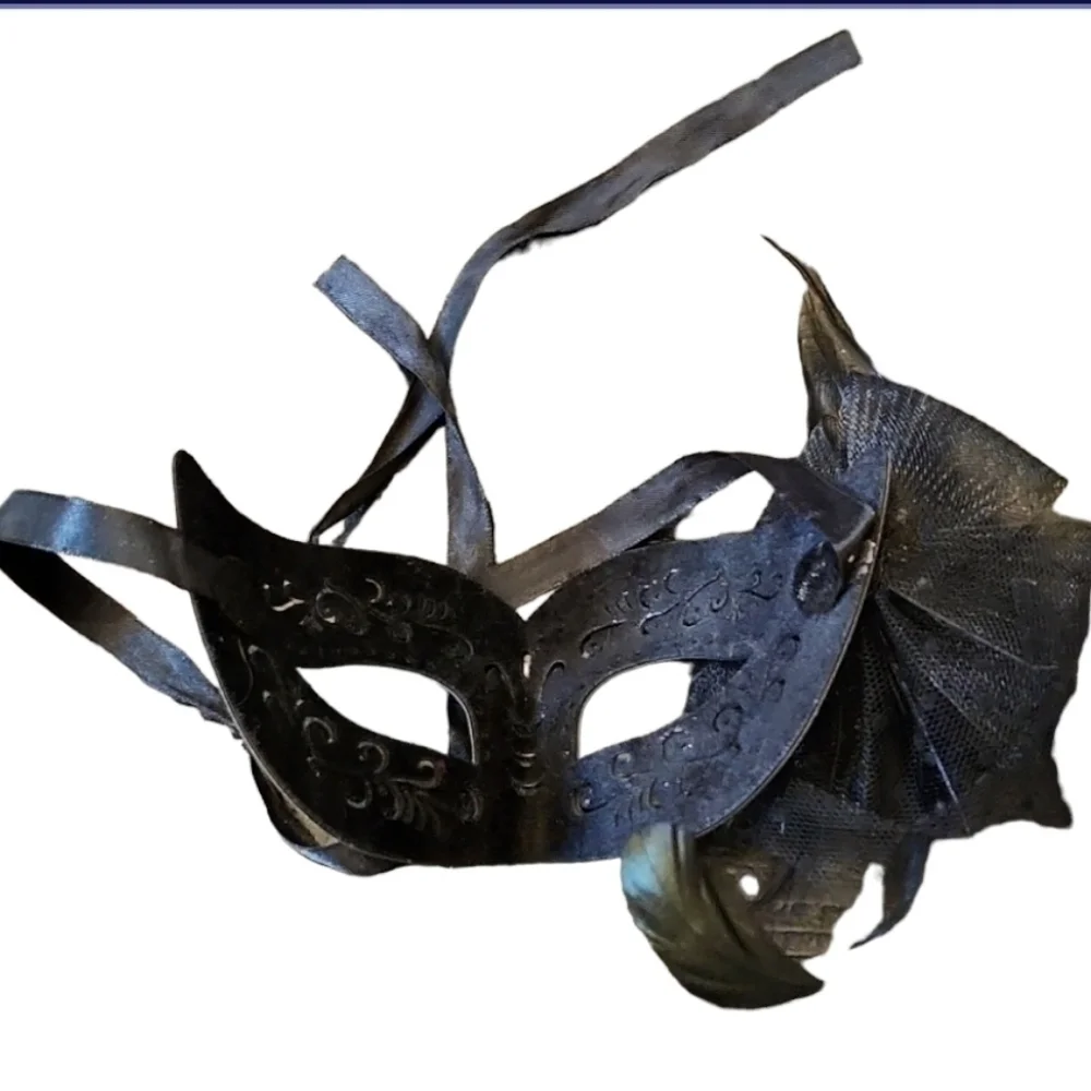 Mardi Gras Feather Accent Mask